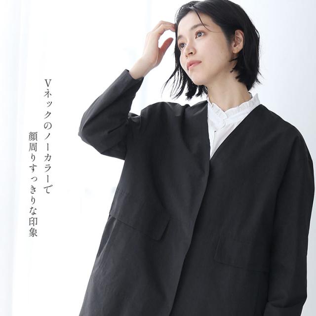 コート ロング レディース 薄手 撥水 スプリングコート ライトアウター Filomo 軽量 ノーカラー ロング 春 アウター キャメル ブラック 秋 ゆったり 通勤 通学 ビジネス 軽い 20代 30代 40代 大きいサイズ ギフト プレゼント 6F (08000291r)_8