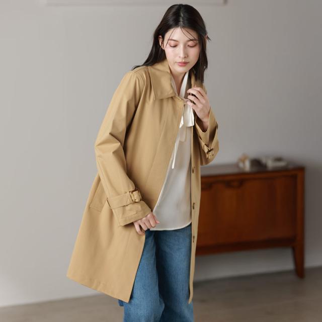 ステンカラーコート レディース 春 ストレッチ コート トレンチコート