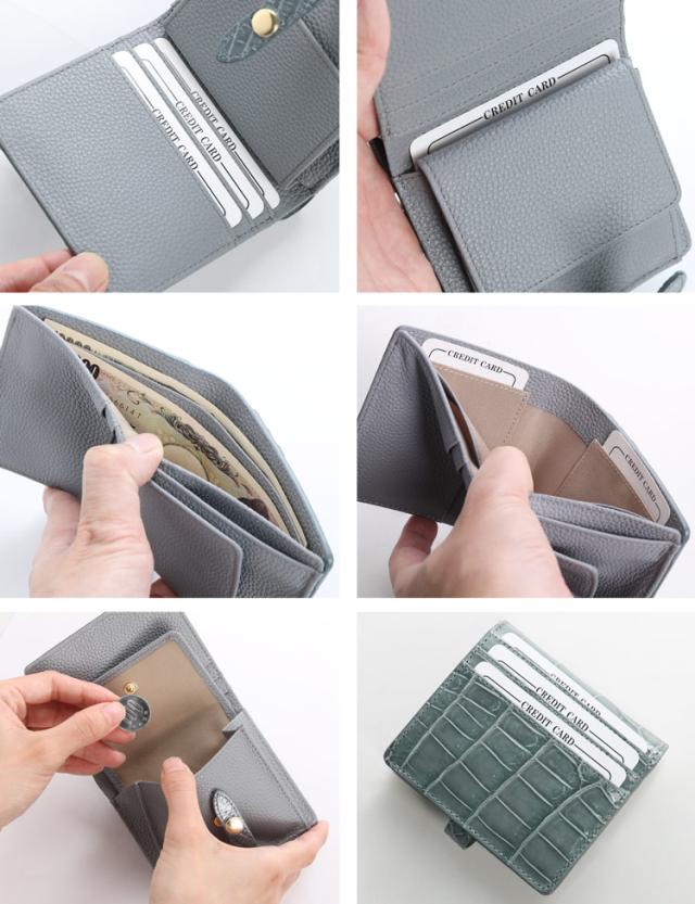 クロコダイル 二つ折り 財布 メンズ シャイニング 加工 ベルト付き (06001819-mens-1r)_7