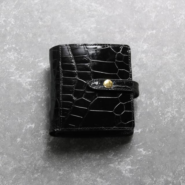 クロコダイル 二つ折り 財布 メンズ シャイニング 加工 ベルト付き (06001819-mens-1r)_3