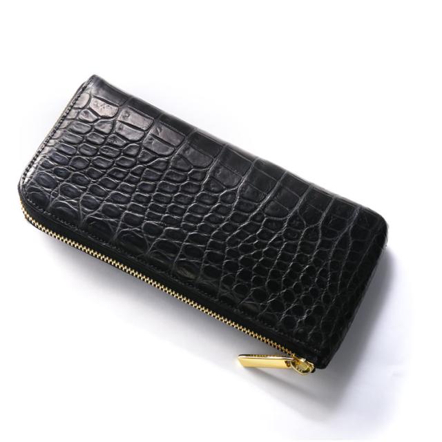 HALEINE クロコダイル メンズ 長財布 ラウンドファスナー クロコダイル メンズ 長財布 日本製 L字ファスナー HALEINE 鰐革 本革