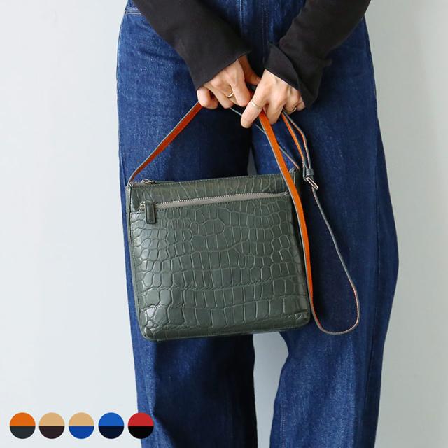 クロコダイル ショルダー バッグ バイカラー マット 加工 レディース 斜めがけ ポシェット サコッシュ 本革 ワニ革 鰐革 リアルレザー 小さめ お出掛け 母 女性 クリスマス ギフト プレゼント (06001887r)