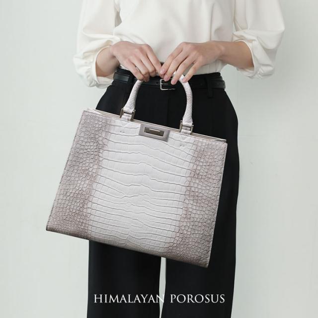 ヒマラヤ ポロサス トートバッグ レディース A4 対応 スモール クロコダイル センター取り 2WAY 斜め掛け  保証書付き (06001898r)
