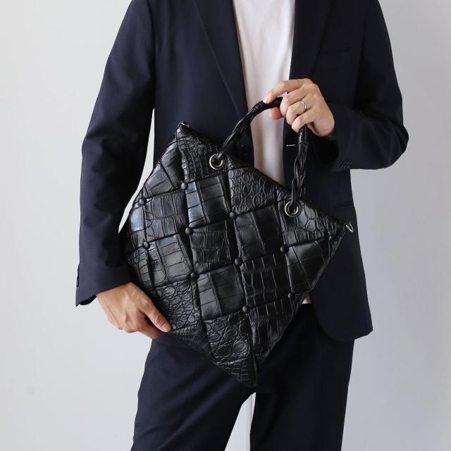 クロコダイル ダイヤ柄 編み込みデザイン 2way トートバッグ 日本製 JRA メンズ (06001921-mens-1r)