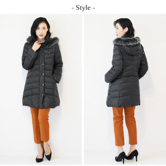 ダウンコート レディース 軽量 ライトダウン フード付き Filomo