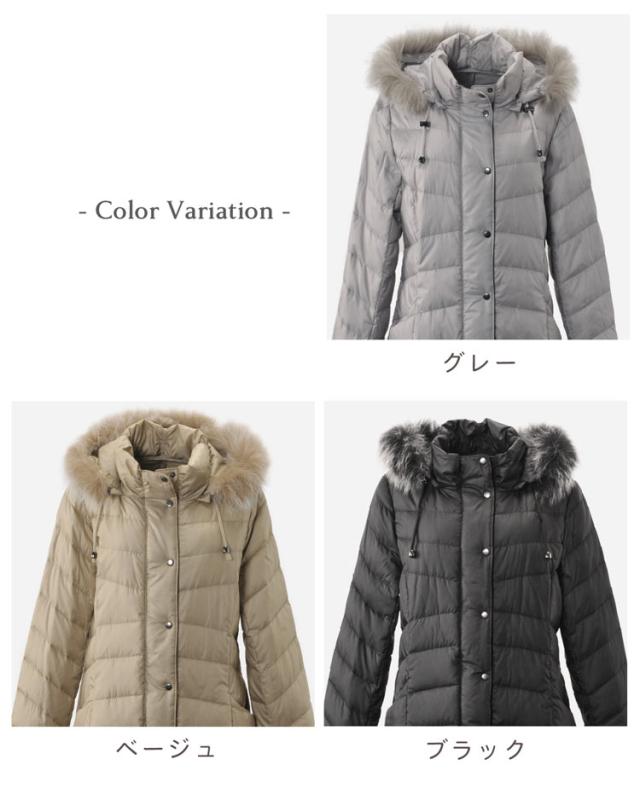 ダウンコート レディース 軽量 ライトダウン フード付き Filomo