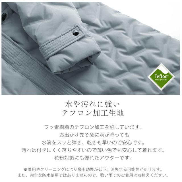 シームレス ダウンコート レディース フード付き テフロン 加工 ロング丈 Filomo ダウン 80% 撥水加工 ブラック 花粉対策(08000238r)_5