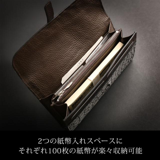 クロコダイル メンズ 長財布 多機能 クラッチ財布 日本製 マット加工 Grancroco 大容量 かぶせ フラップ 財布 鰐革 保証書 付き(06001929r)_4