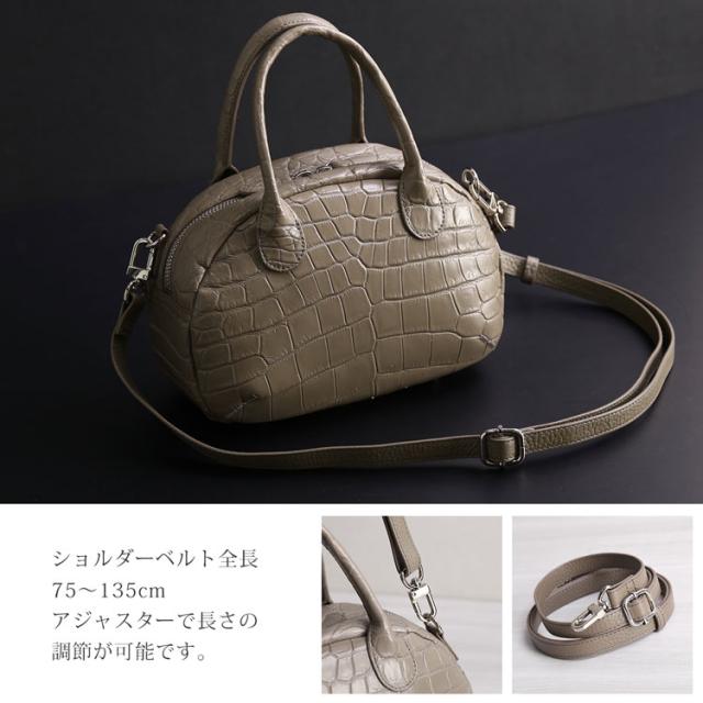 クロコダイル メンズ 2WAY ミニバッグ マット 加工 ナイルクロコダイル ミニボストン 型 鰐革 斜め掛け ギフト プレゼント 保証書(06001956-mens-1r)_7
