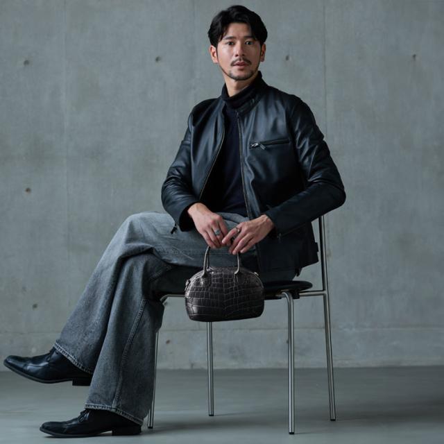 クロコダイル メンズ 2WAY ミニバッグ マット 加工 ナイルクロコダイル ミニボストン 型 鰐革 斜め掛け ギフト プレゼント 保証書(06001956-mens-1r)_1