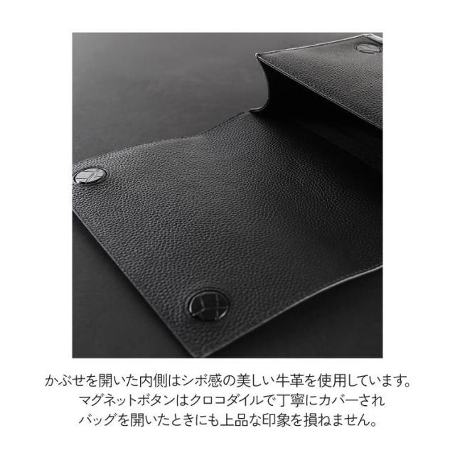クロコダイル ショルダーバッグ レディース ナイルクロコダイル マット加工 センター取り ショルダーベルト2種 マグネット開閉 散策用 サイズ感 ギフト プレゼント 女性 スクエア 四角 シンプル 高級感 クロコダイルバッグ 斜めがけ 肩掛け 4FA (06001969-mens-1r)_4