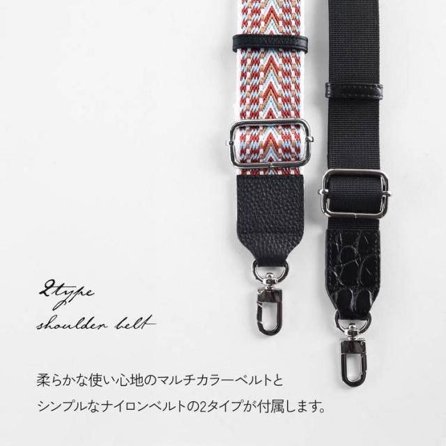 クロコダイル ショルダーバッグ レディース ナイルクロコダイル マット加工 センター取り ショルダーベルト2種 マグネット開閉 散策用 サイズ感 ギフト プレゼント 女性 スクエア 四角 シンプル 高級感 クロコダイルバッグ 斜めがけ 肩掛け 4FA (06001969-mens-1r)_6