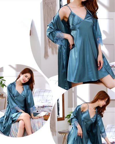 夏 誘惑 ペアトップ パジャマ レース 長袖 ルームウェア 海外 M 2xl 図色 グレー 青 ピンク モカ の通販はau Pay マーケット ドレス通販dressshopageha