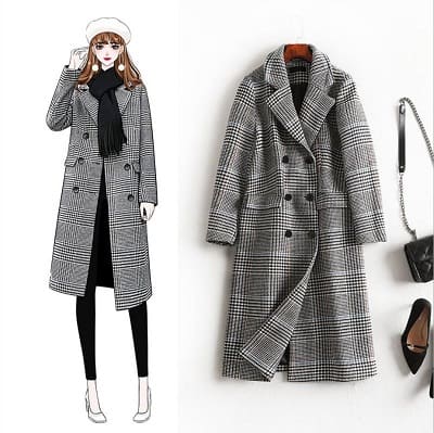 ぽっちゃりさん 通勤 パーティー ダブルブレスト 千鳥柄 コート L 6l 写真色 の通販はau Pay マーケット ドレス通販dressshopageha