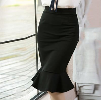 Ol 通勤 ビジネス 膝下 フリル タイトスカート S 5l 黒 の通販はau Pay マーケット ドレス通販dressshopageha