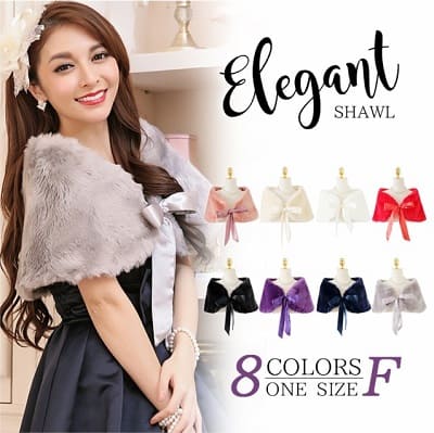 パーティードレスに似合うフェイクファーショールボレロ肩掛け全8色の通販はau Pay マーケット ドレス通販dressshopageha