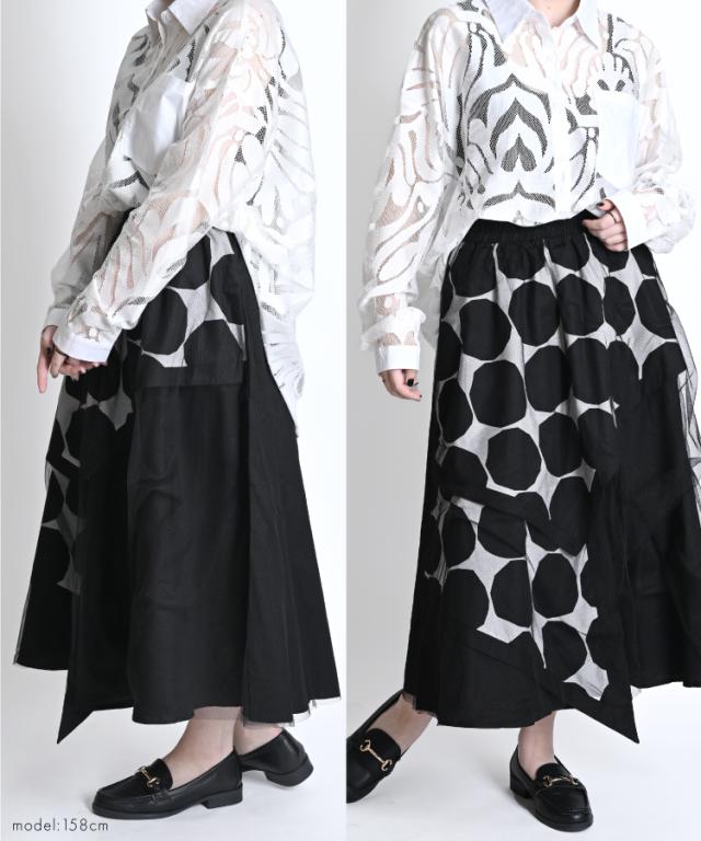 新品◎トクコプルミエヴォル／総柄アシンメトリースカート 変形スカート 新品◎トクコプルミエヴォル／総柄アシンメトリースカート 変形