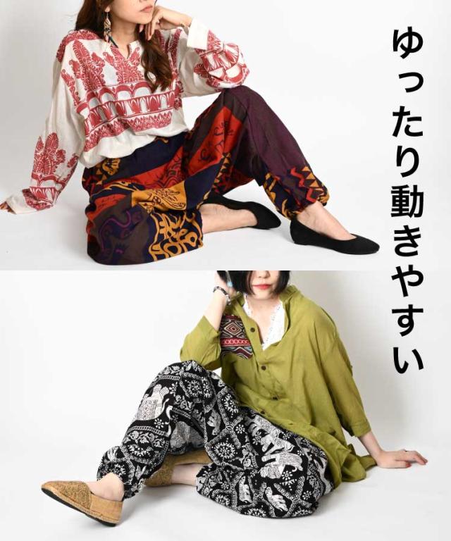 美品 JURGEN LEHL バルーンパンツ サルエル 総柄 春夏 バティック柄 美品 JURGEN LEHL バルーンパンツ サルエル 総柄 春夏