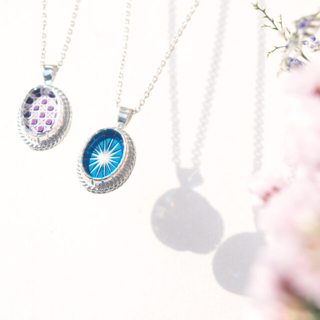 KANAME カナメ 伝統工芸 切子ネックレス 菊花紋【碧】KN-026 シルバー925 チェーン付き ペンダント 和柄 ネックレス メンズ レディース_8
