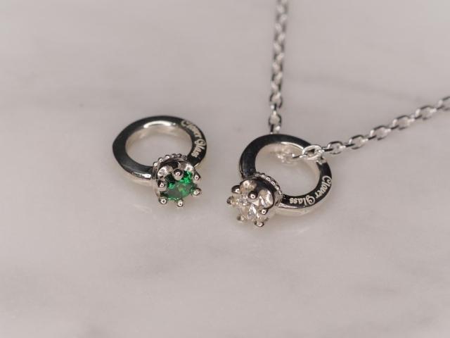 誕生石 クラウン ベビーリング ネックレス CLOVER GLASS Crown Baby Ring Pendant CGP-06 シルバー925 ペンダント レディース 誕生日 母の日 ギフト プレゼント 出産祝い_1