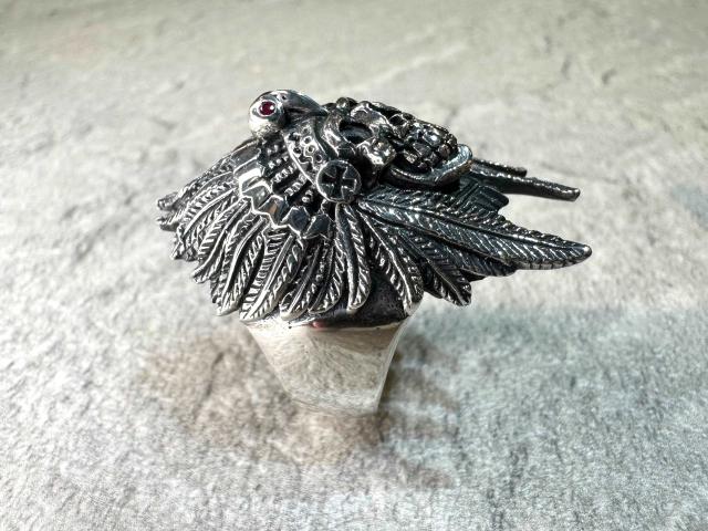 送料無料】インディアンスカル・リング 21号 シルバーリング Silver925 