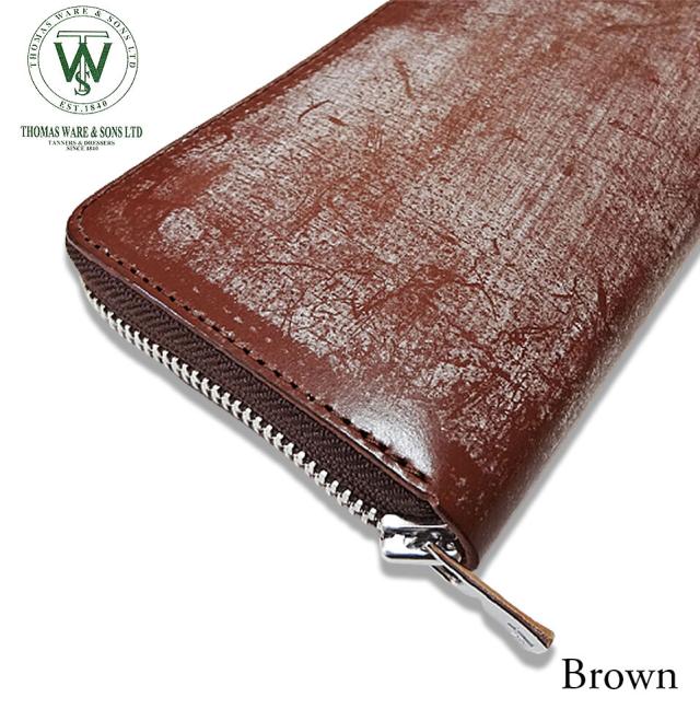 送料無料】 トーマスウェア社製 ブライドルレザー ラウンドジップ