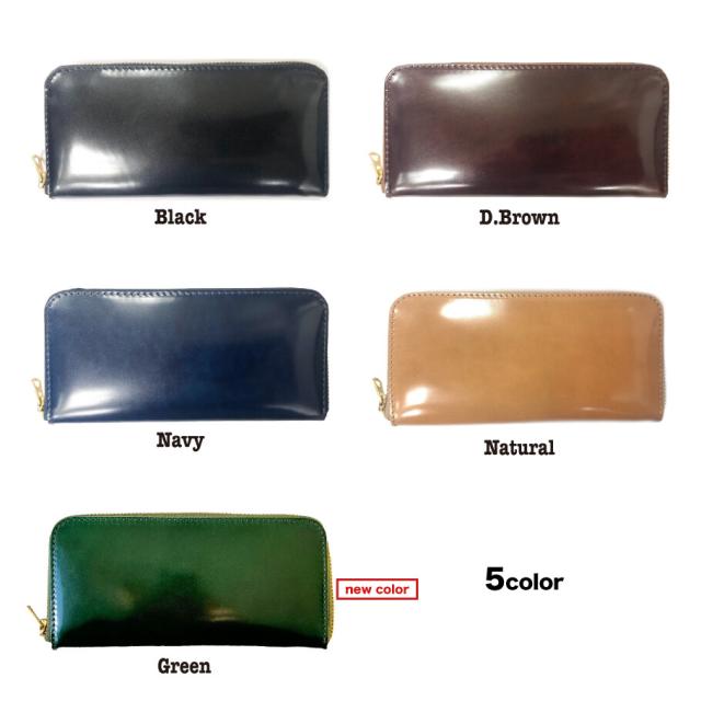 新喜皮革　オイルコードバン　ラウンドウォレット　長財布　栃木レザー　日本製 CLOVER925セレクト CLSLCT-L213メンズ レディース