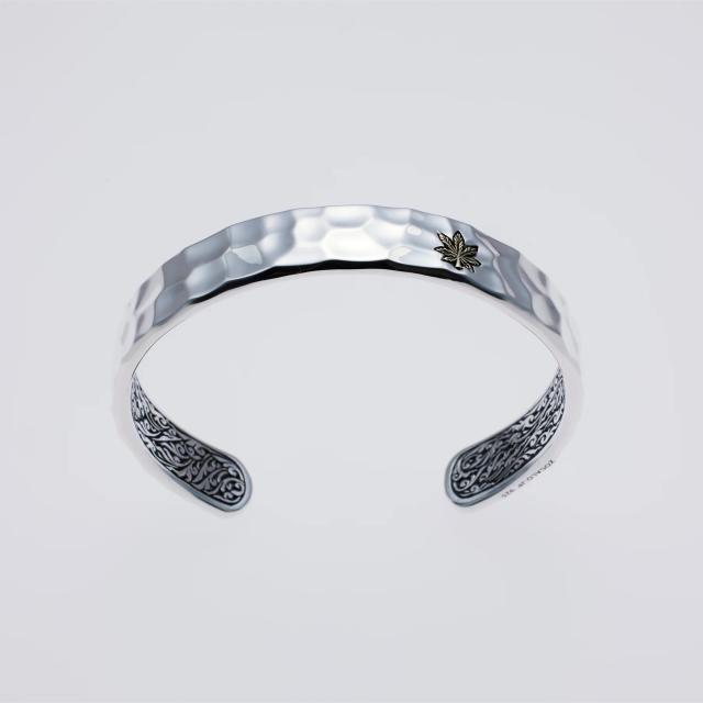 【送料無料】 ZOCALO ソカロ 鎚目 バングル リーフ HAMMERED TEXTURE BANGLE LEAF ZBAS-0022 シンプル ブレスレット メンズ レディース