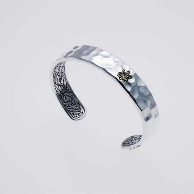 【送料無料】 ZOCALO ソカロ 鎚目 バングル リーフ HAMMERED TEXTURE BANGLE LEAF ZBAS-0022 シンプル ブレスレット メンズ レディース_7