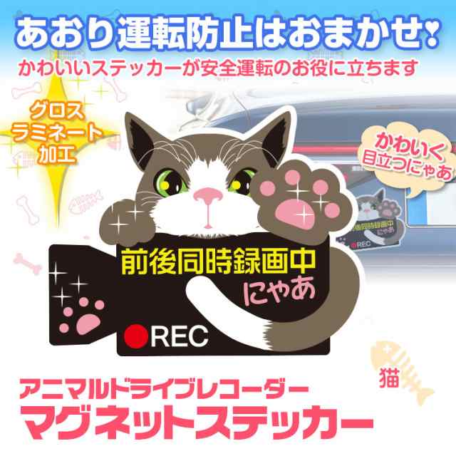 定形外送料無料 アニマルドライブレコーダーステッカー マグネットステッカー 猫 あおり運転 危険運転 トラブル 防止 録画中 磁石の通販はau Pay マーケット お得なクーポン有 Car快適空間