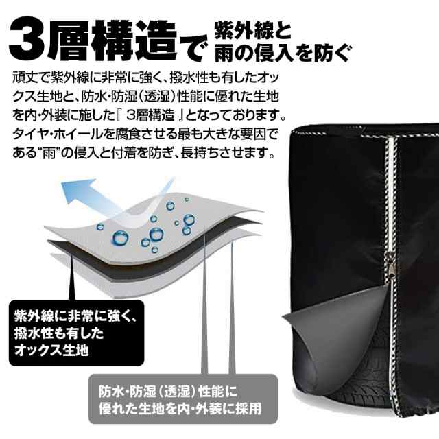 タイヤカバー 軽自動車 タイヤ収納 防水 幅65×高さ90cm 雨よけカバー オフシーズン タイヤのホコリ 600Dオックスフォード 埃  防塵の通販はau PAY マーケット - CAR快適空間 車載モニター・カー用品 専門店