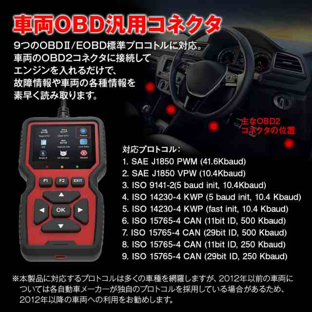 診断機 OBD2診断機 コード スキャナー 車 分析 心もとなく 車載故障診断装置