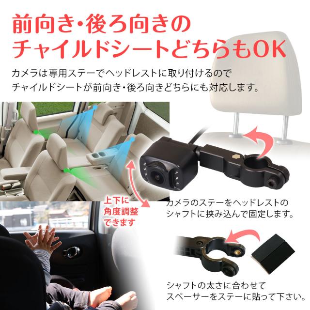 ベビーモニター ベビーカメラ モニター 車用 車載 赤ちゃん 見守りモニター カメラ モニター 高画質 5インチ液晶 AHDリアカメラ 子供カメラ 車内 暗視機能付き MAXWIN_3