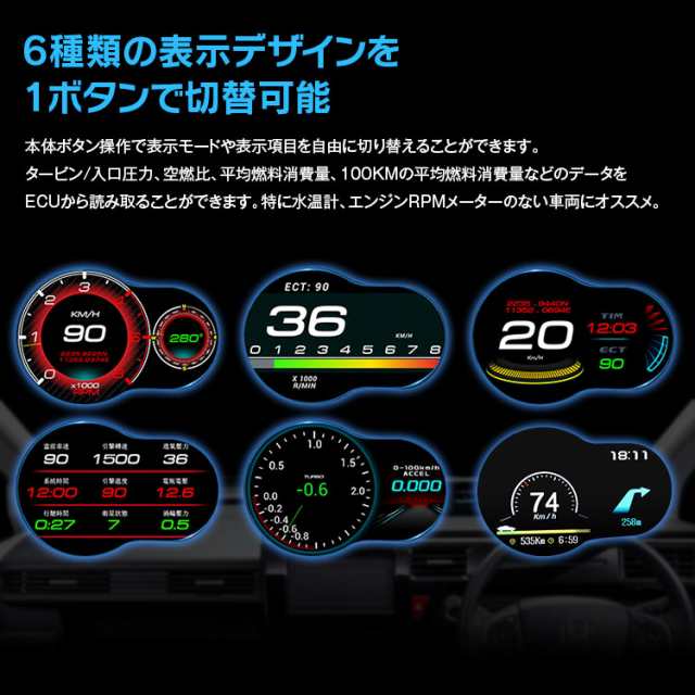 Obd2 Gps デジタルマルチメーター 追加メーター サブメーター 4インチ 液晶ディスプレイ 高輝度 多機能 マルチメーター デジタルメーターの通販はau Pay マーケット 全商品3 ポイント還元 お得なクーポン有 Car快適空間