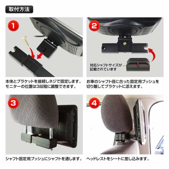 Dvdプレーヤー 車載 ポータブル 10 1インチ リアモニター ヘッドレスト Hdmi Iphone Cprm Dvd Sd Usb 後席の通販はau Pay マーケット 還元祭参加中 お得なクーポン有 Car快適空間