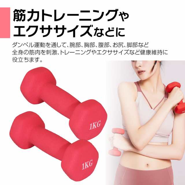 ダンベル 2個セット 鉄アレイ 1kg 筋トレ 筋力 トレーニング 