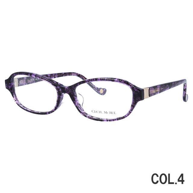 オーバル型メガネ 紫色の模様 メタルフレーム