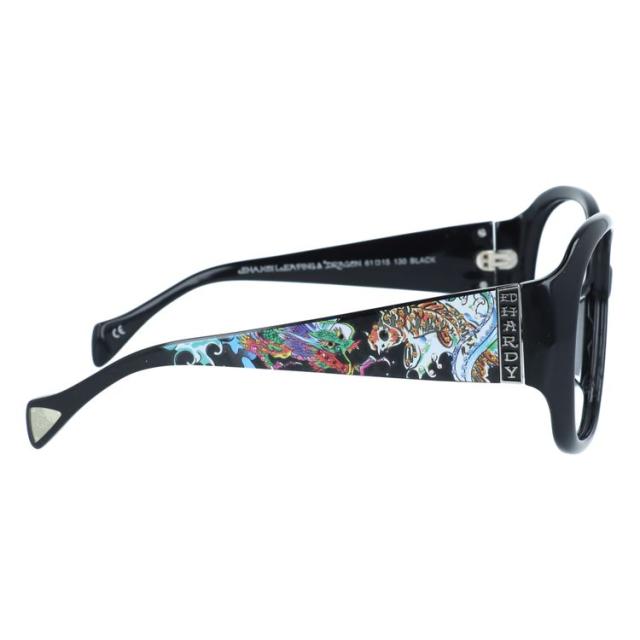 訳あり・フレームのみ エドハーディー アジアンフィット Ed Hardy KOI LEAPING＆DRAGON BLACK 61 バタフライ ユニセックス メンズ レディース