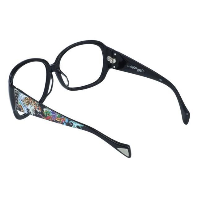 訳あり・フレームのみ エドハーディー アジアンフィット Ed Hardy KOI LEAPING＆DRAGON BLACK 61 バタフライ ユニセックス メンズ レディース