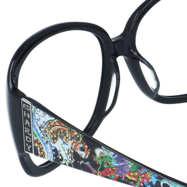 訳あり・フレームのみ エドハーディー アジアンフィット Ed Hardy KOI LEAPING＆DRAGON BLACK 61 バタフライ ユニセックス メンズ レディース