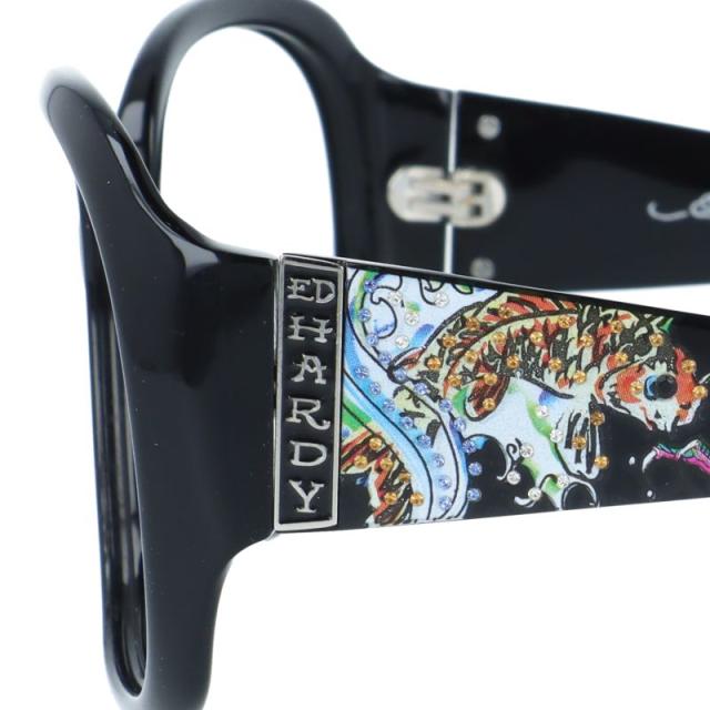 訳あり・フレームのみ エドハーディー アジアンフィット Ed Hardy KOI LEAPING＆DRAGON BLACK 61 バタフライ ユニセックス メンズ レディース