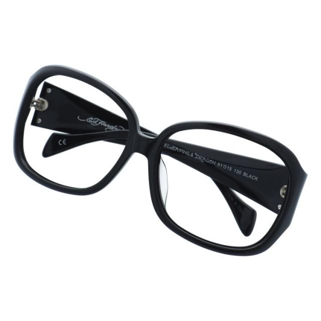 訳あり・フレームのみ エドハーディー アジアンフィット Ed Hardy KOI LEAPING＆DRAGON BLACK 61 バタフライ ユニセックス メンズ レディース