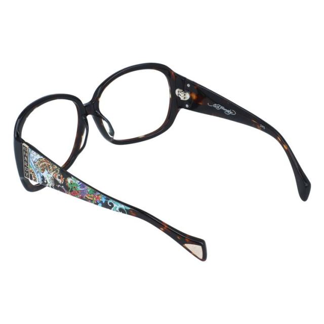 訳あり・フレームのみ エドハーディー アジアンフィット Ed Hardy KOI LEAPING＆DRAGON TORTOISE 61 バタフライ ユニセックス メンズ レディース