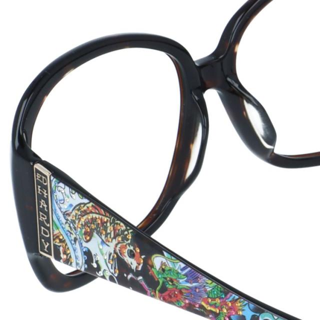 訳あり・フレームのみ エドハーディー アジアンフィット Ed Hardy KOI LEAPING＆DRAGON TORTOISE 61 バタフライ ユニセックス メンズ レディース