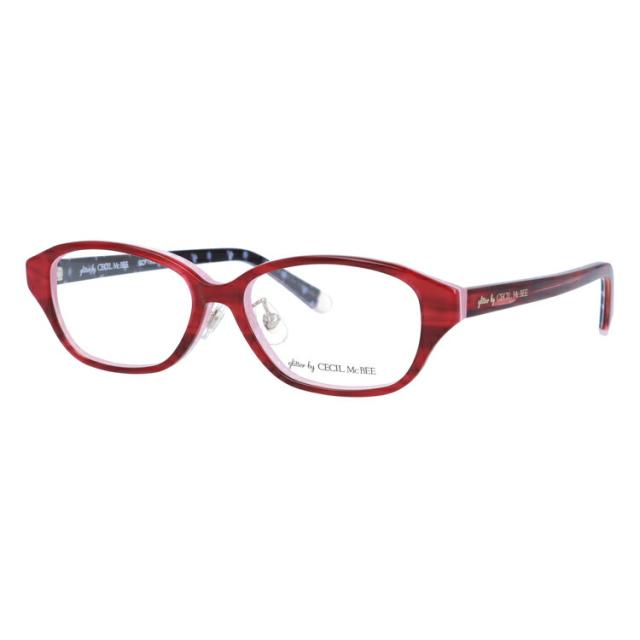 glitter by CECIL McBEE セシルマクビー レディース メガネ 眼鏡 シンプル かわいい GCF 7502-3 51サイズ オーバル型 度付き 度なし UVカット 紫外線 ブランド サングラス 伊達 ダテ