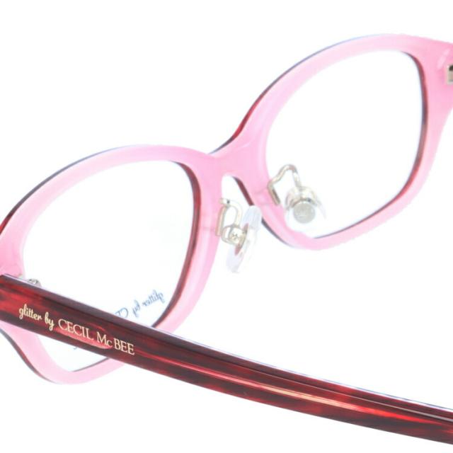 glitter by CECIL McBEE セシルマクビー レディース メガネ 眼鏡 シンプル かわいい GCF 7502-3 51サイズ オーバル型 度付き 度なし UVカット 紫外線 ブランド サングラス 伊達 ダテ