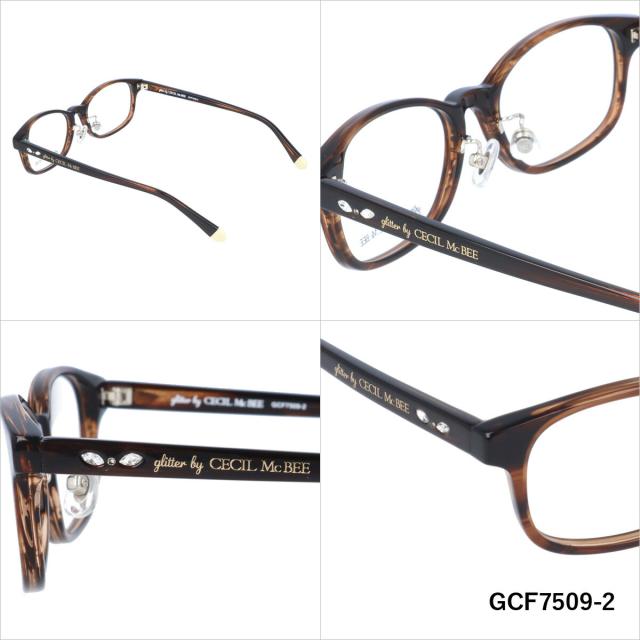 グリッターバイセシルマクビー メガネフレーム glitter by CECIL McBEE GCF7509 全3カラー 49サイズ スクエア型 伊達メガネ レディース ラインストーン グリッターバイセシルマクビー メガネフレーム glitter by CECIL McBEE