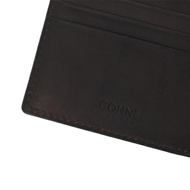 本革 日本製 GOHNE ゴーネ M1001-19A 全4カラー ブラック/レッド/グリーン/ブラウン/ネイビー made in Tokyo 二つ折り財布 小銭入れ付き 牛革 リアルレザー イタリアンレザー バケッタレザー 型押し エンボス バイカラー ツートーンカラー_7