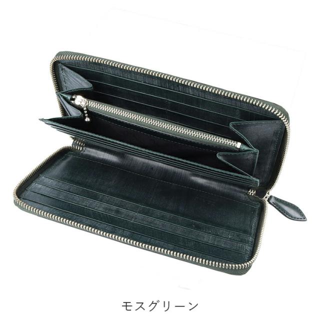 本革 日本製 GOHNE ゴーネ M1105-20A 全4カラー ロイヤルブラック チョコブラウン ネイビーブルー モスグリーン made in Tokyo ラウンドファスナー長財布 トラベルウォレット パスポートウォレット 小銭入れ付き 牛革 リアルレザー ブライドルレザー 通帳_4