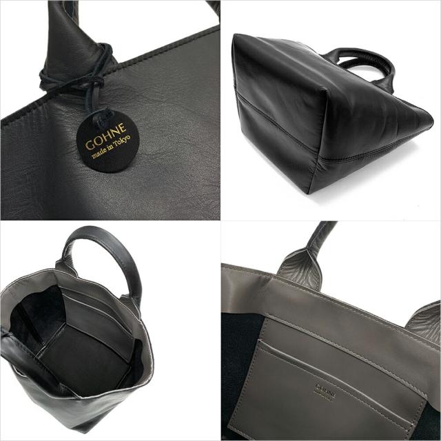 本革 日本製 GOHNE ゴーネ L3201-19A 全3カラー ブラック/グレー ネイビー/ライトグレー グレージュ/ライトピンク made in Tokyo トートバッグ 牛革 リアルレザー 国産レザー バイカラー ツートーンカラー_8
